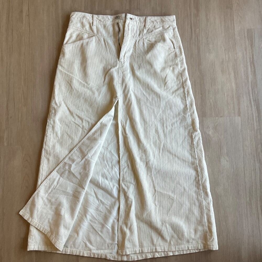 WE THE FREE COME AS YOU ARE CORDUROY MAXI SKIRT SIZE 12 MSRP $128.00 NWOT cream - Picture 5 of 15
